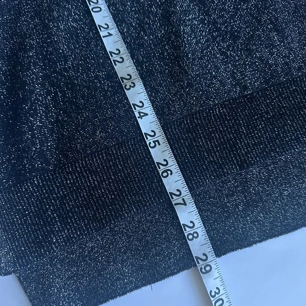 Michael Kors Black Silver Metallic Sparkle Sweater XL